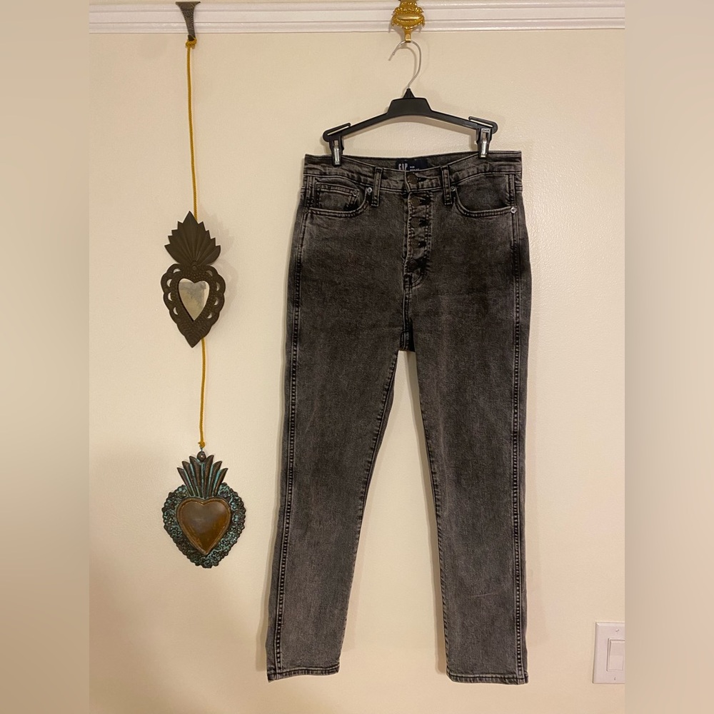Gap Denim Jeans, High rise Vintage Slim, Grey wash, Size 6
